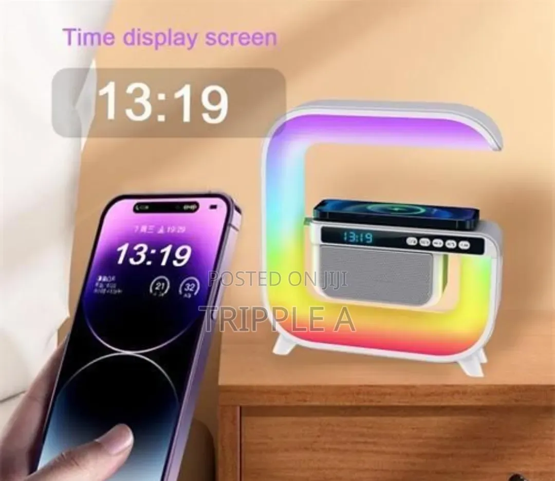 G Shaped Light Wireless Speaker Alarm Clock 15w