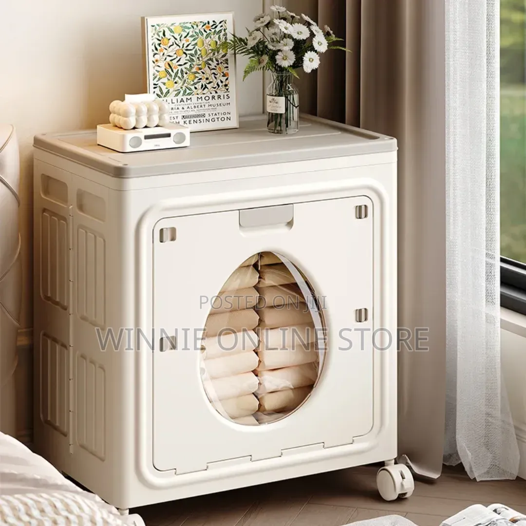 Large Capacity Rolling Storage Box / Laundry Hamper With a Flip-Top