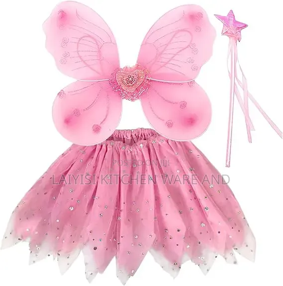 4Pcs Butterfly Costume for Girls Kids Princess Cosplay Costume Wings