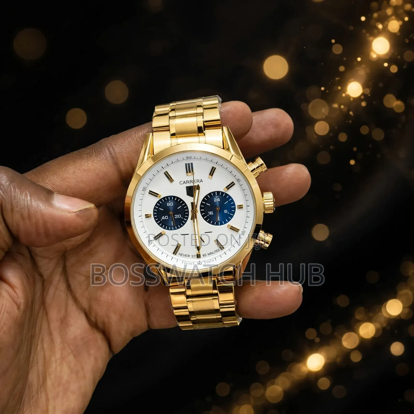 CARRERA Gold Chronograph White Dial Premium