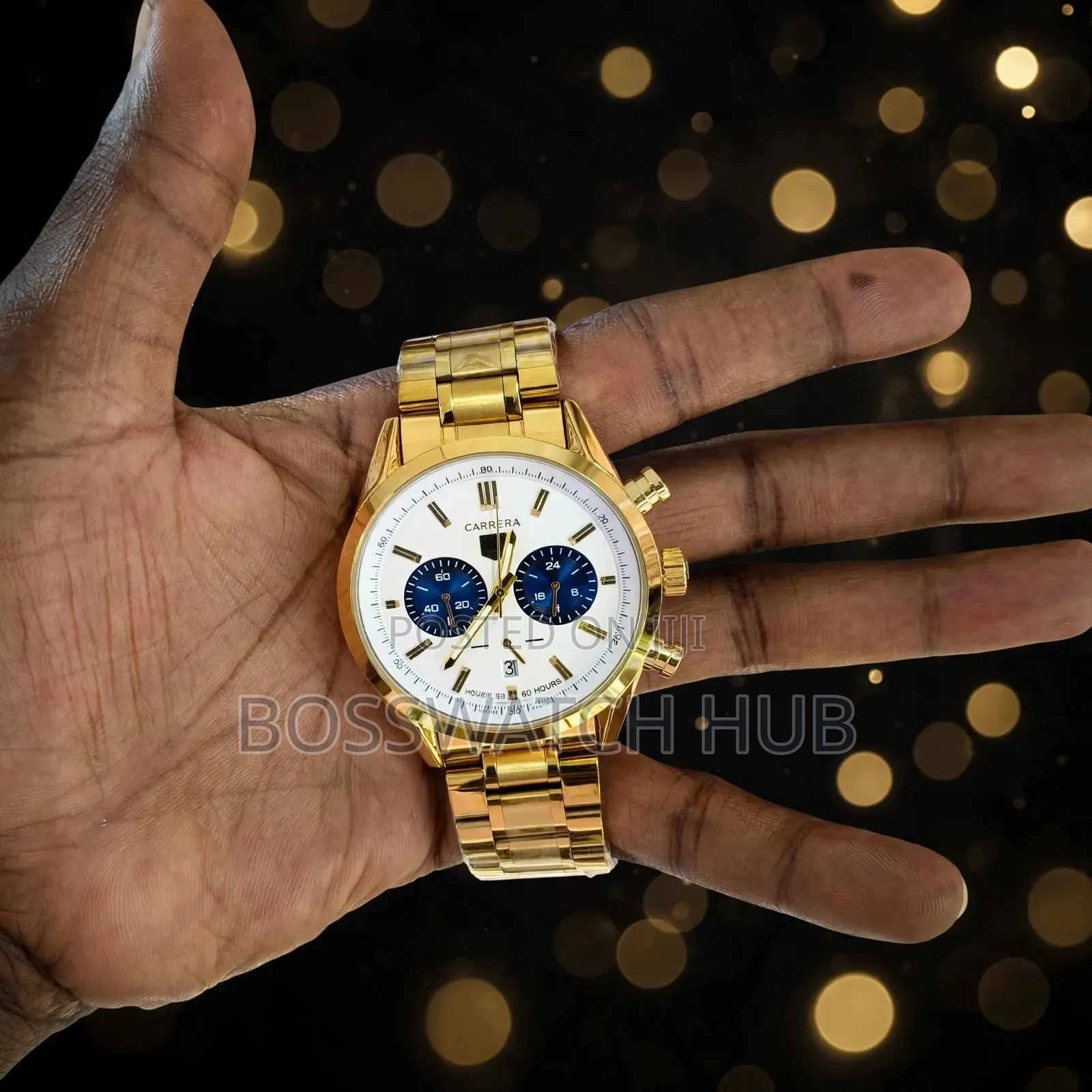 CARRERA Gold Chronograph White Dial Premium