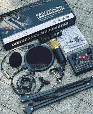 Podcast Equipment Bundle, BM-800 Mic Kit With V8S Live Sound Card