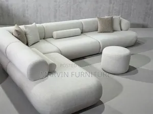 White Sofa Set L Shep 5 Seaters