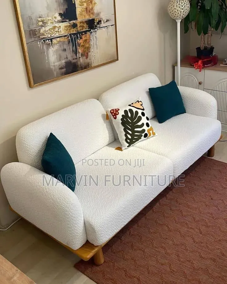 White Sofa Set L Shep 5 Seaters