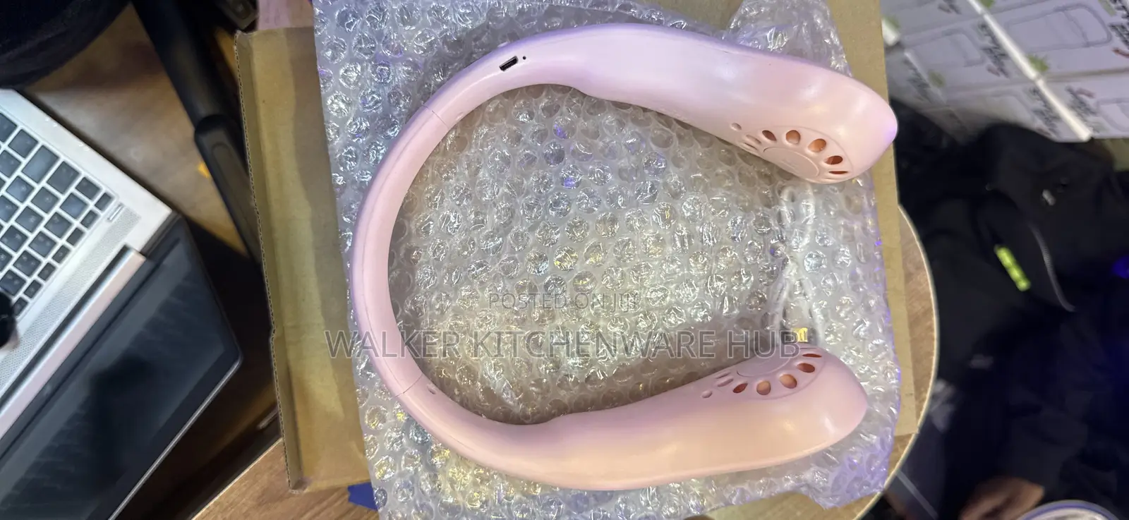 Portable USB-rechargeable Bladeless Neck Fans Available in Green& Pink