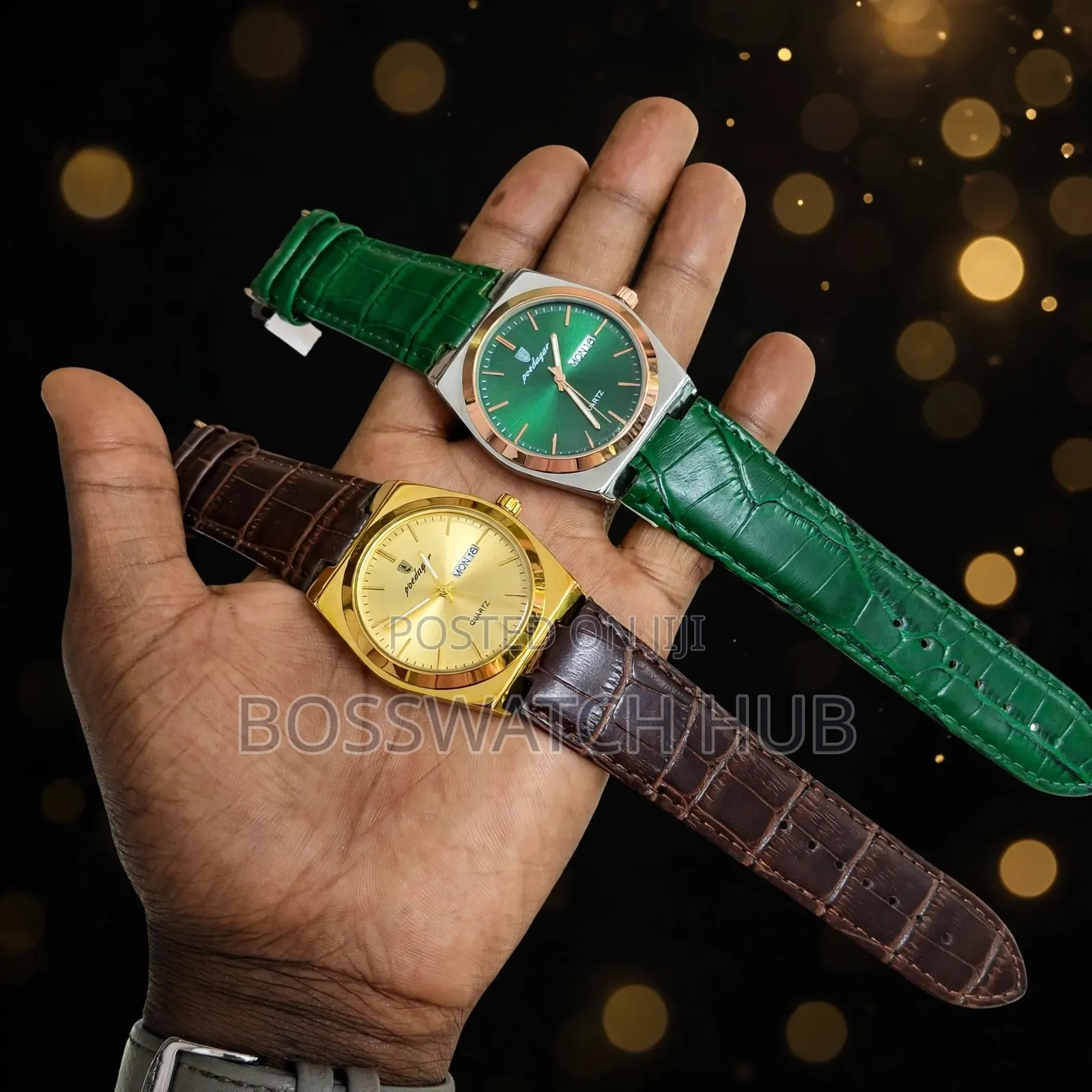 Poediger Leather Strap Unisex Watch