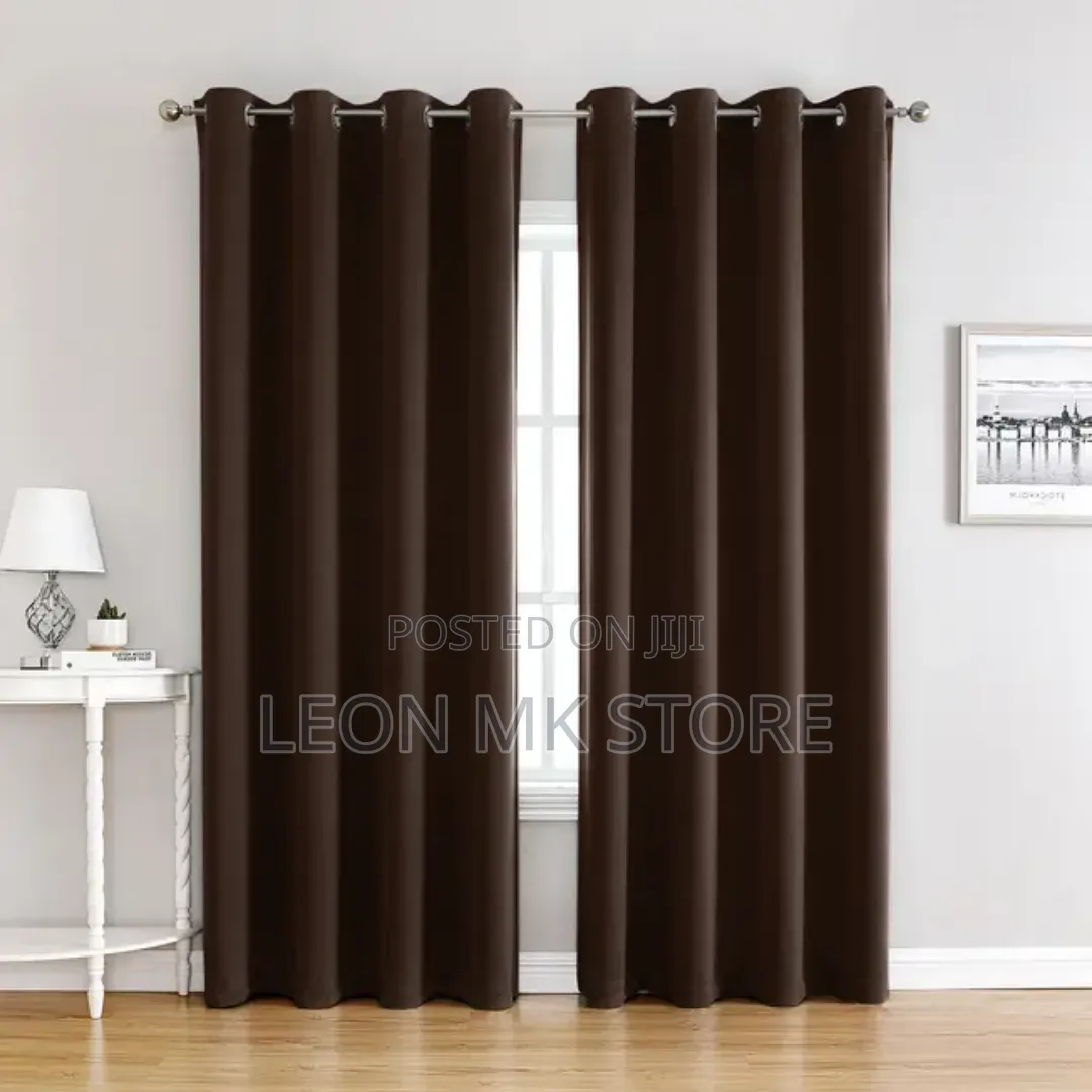 Charcoal Brown Black Out Curtains