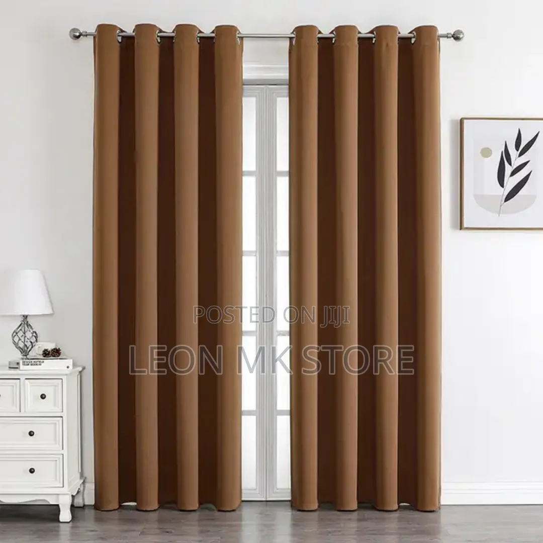 Charcoal Brown Black Out Curtains