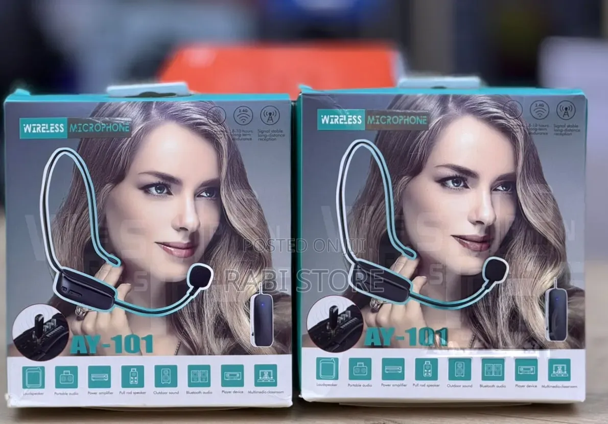 AY101 UHF Wireless Headset Microphone |50M Range for Teaching, Clear