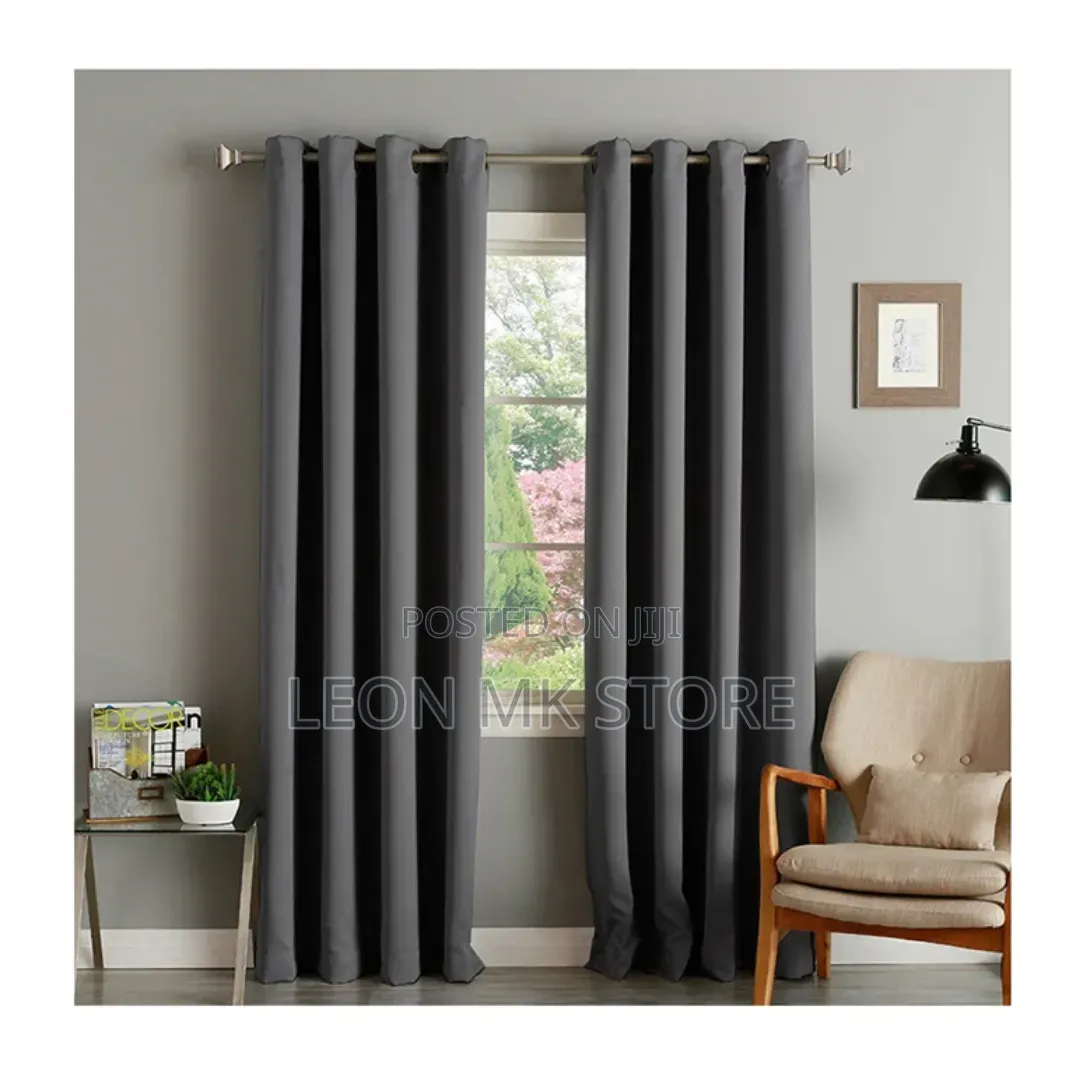 Elegant Plain Living Room Curtains 3pcs