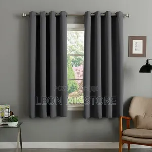 Elegant Plain Living Room Curtains 3pcs