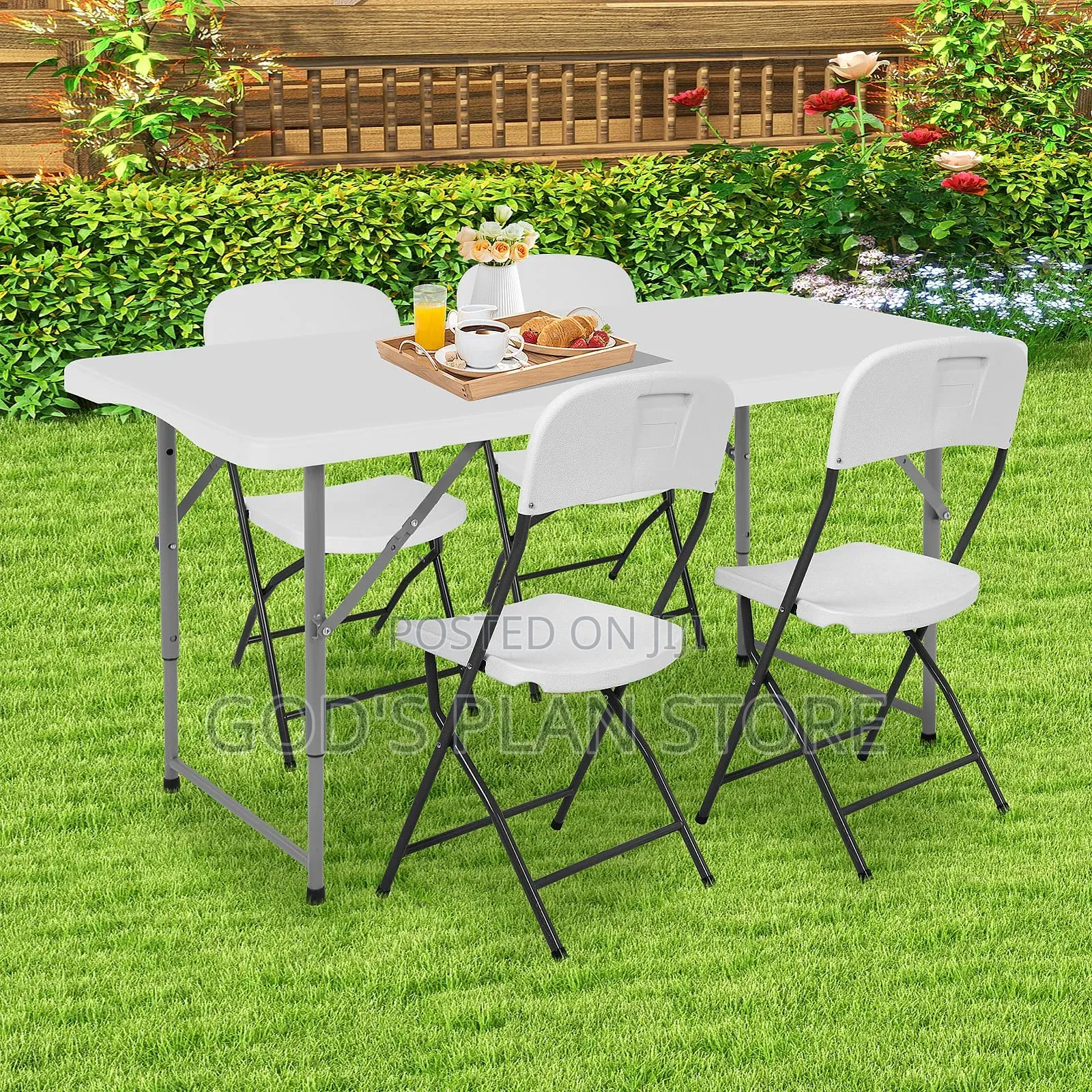 Home Picnic Outdoor Dining Foldable Table and Chairs