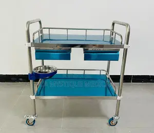Stainless Steel Trolley With Double Drawers