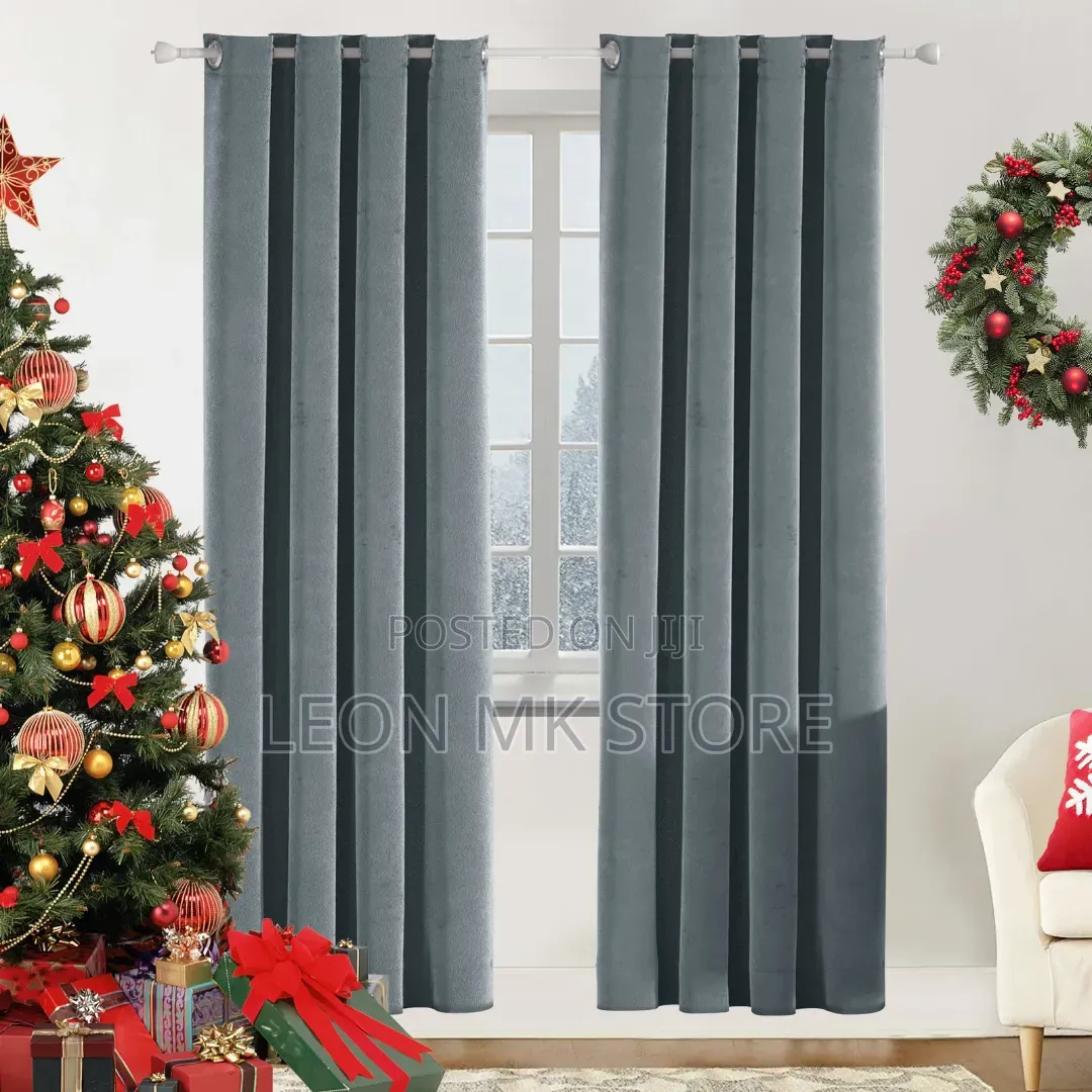 Minimalist Grey Eyelet Curtains