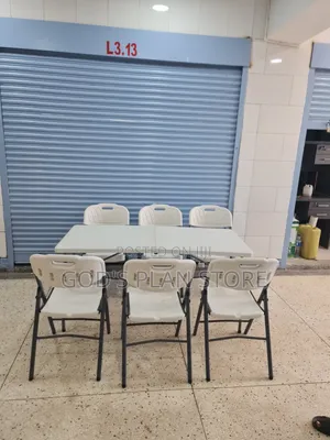 Portable Folding 6ft Table and Chairs Plastic Table and Chairs Set