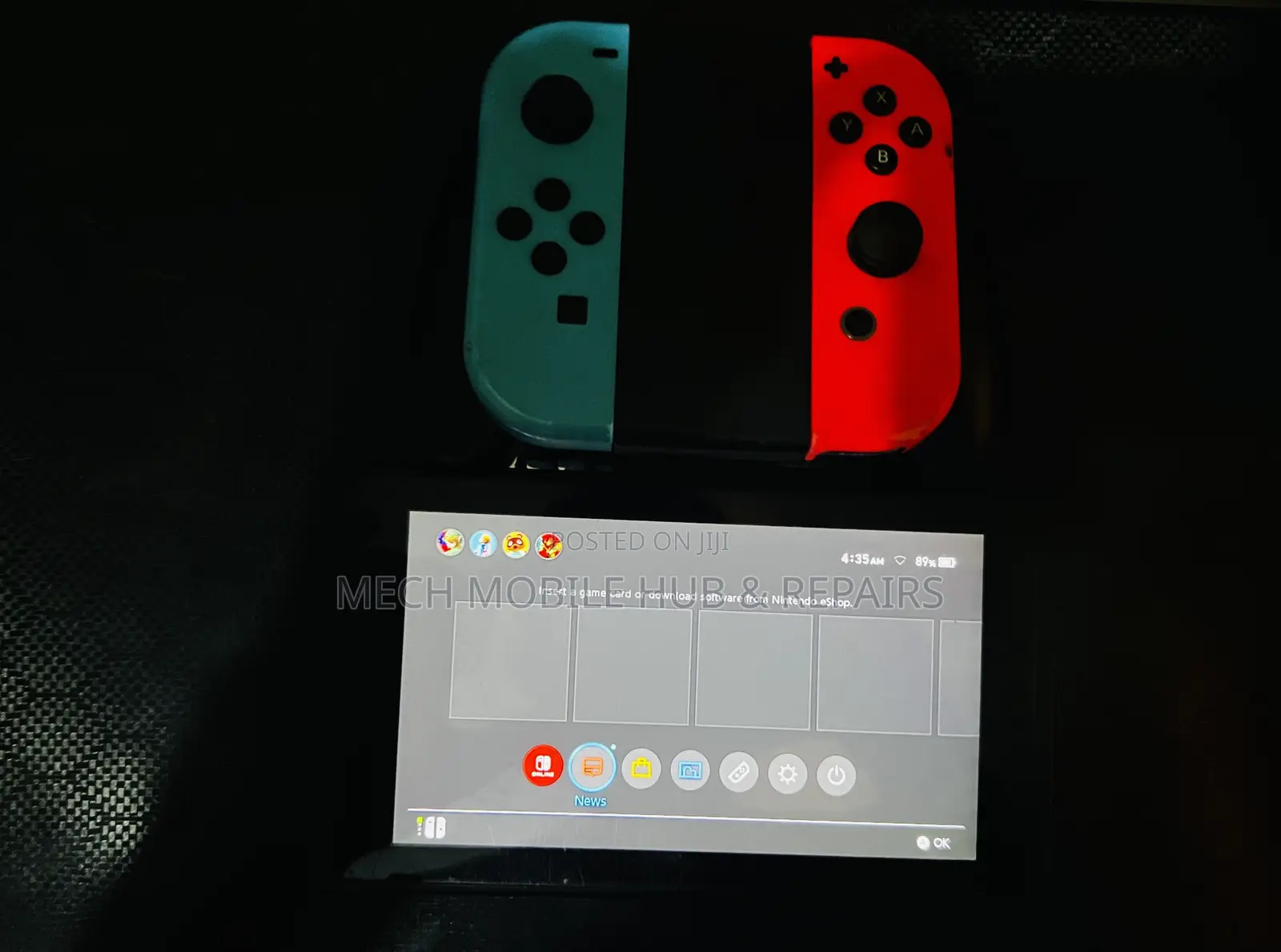 Chipped Used Nintendo Switch 256gb and 4 Games