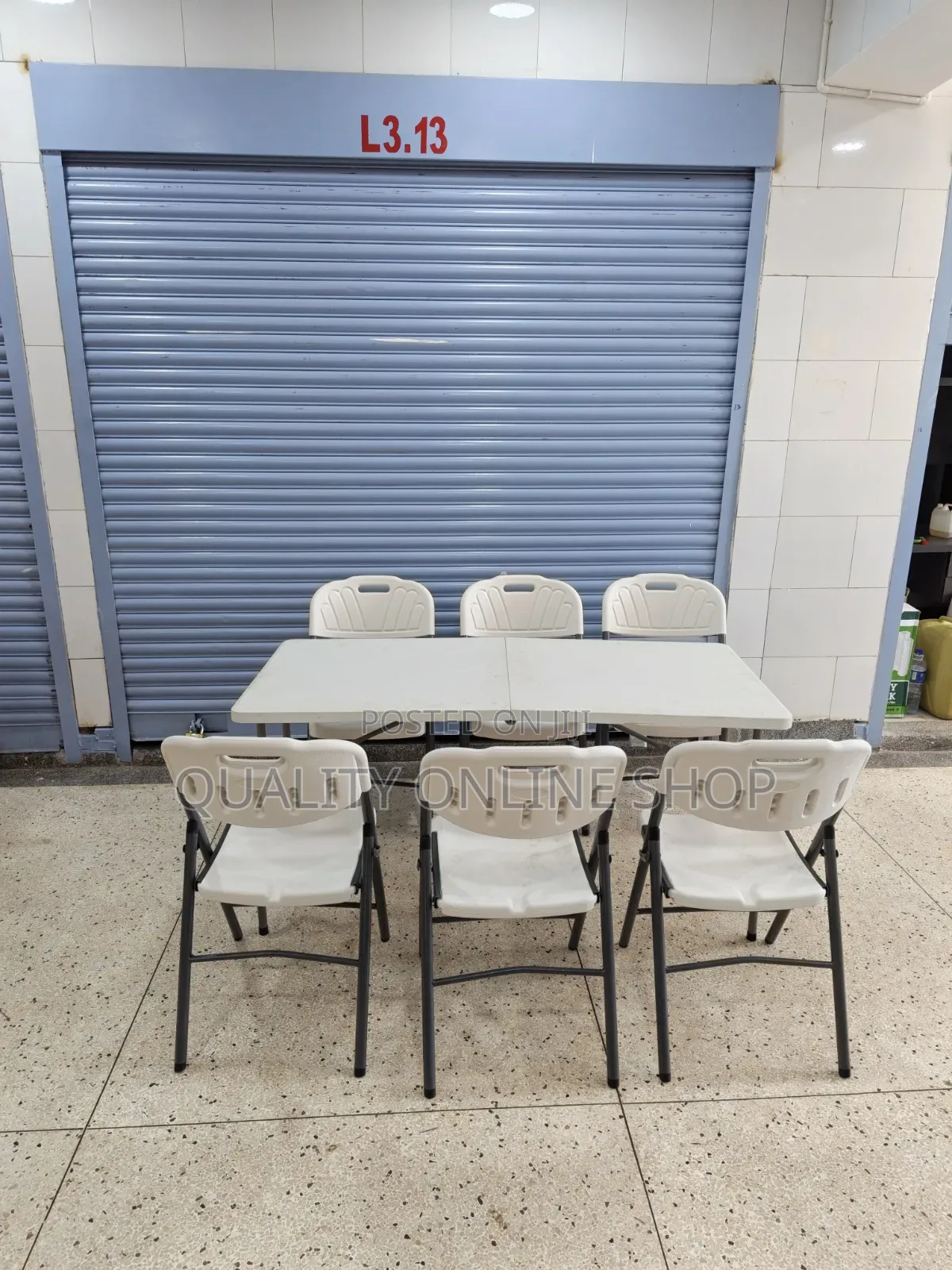 1.5m Foldable Dining Table and Chairs Plastic Table and Chairs