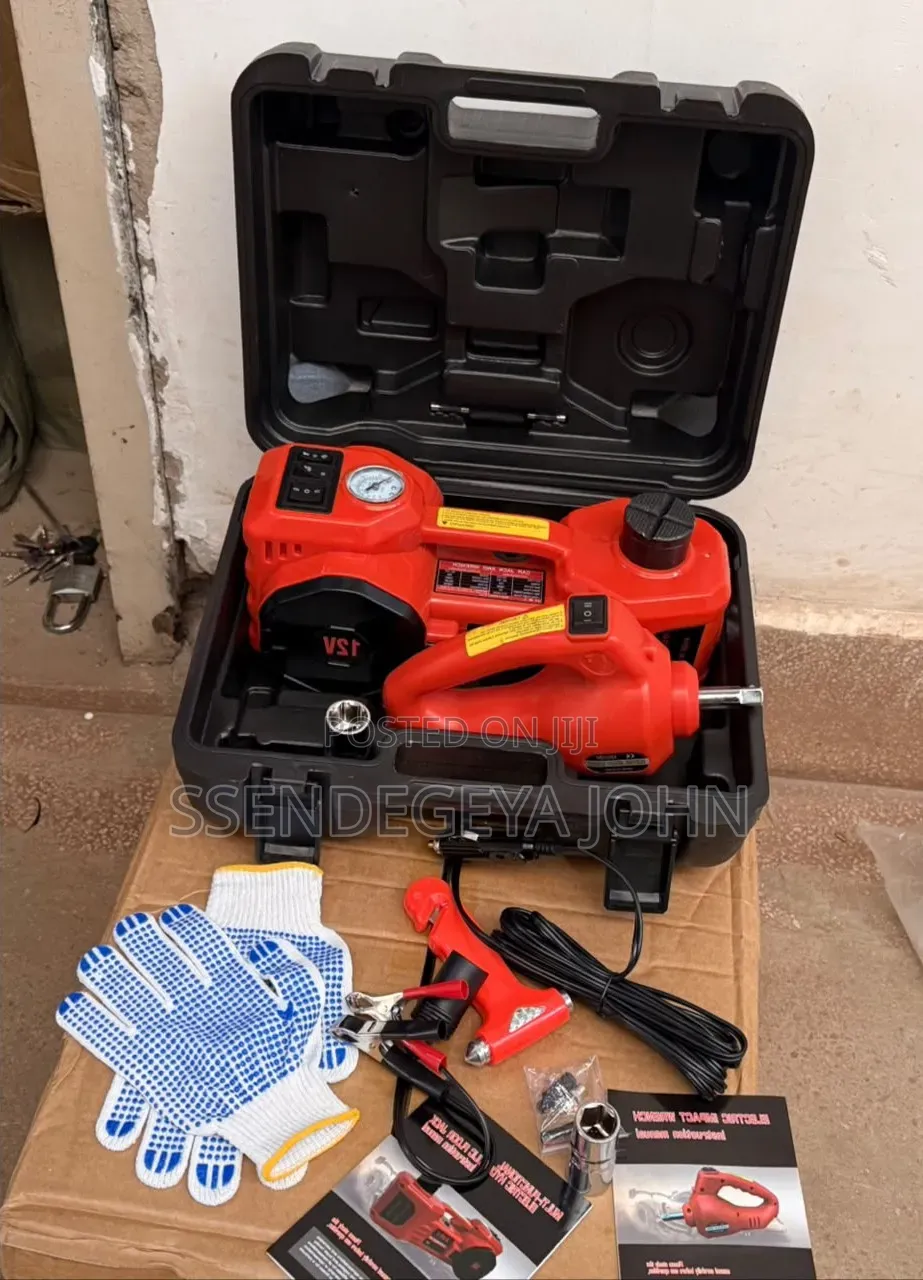 Electric Hydraulic Car Jack Kit With an Electric Impact Wrench