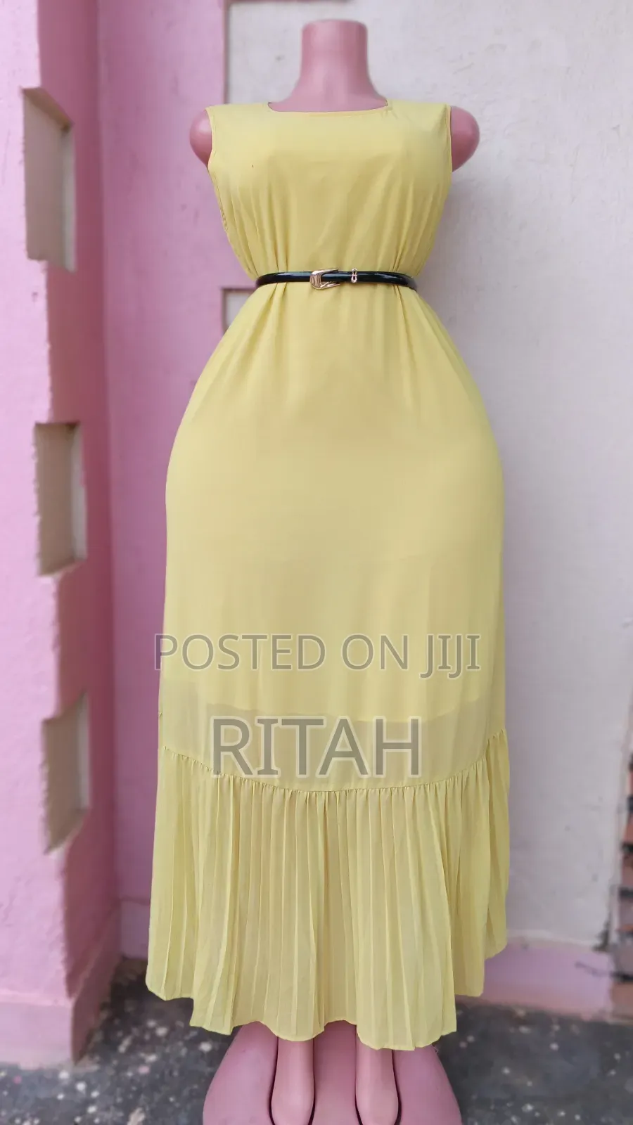 Elegant Yellow Midi Dress