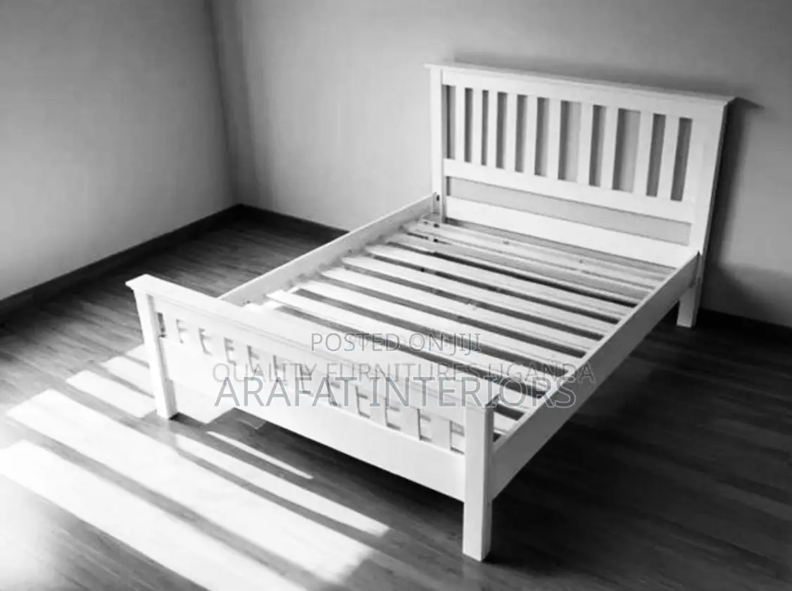 4by6 High-Quality White Wooden Bed Frame
