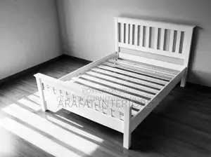 4by6 High-Quality White Wooden Bed Frame