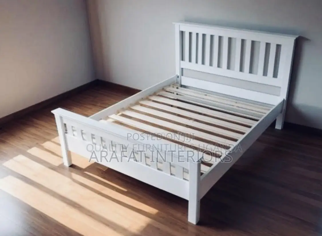 4by6 High-Quality White Wooden Bed Frame