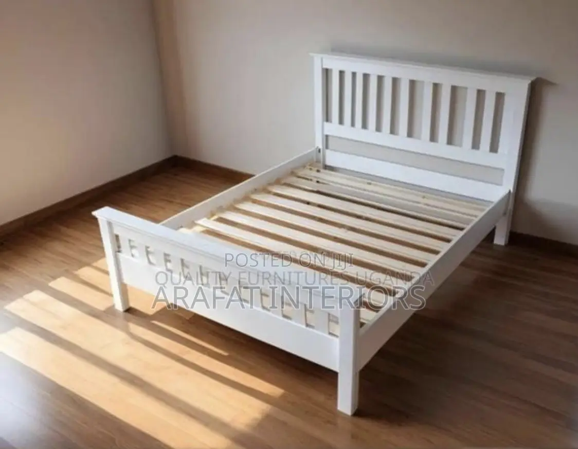 4by6 High-Quality White Wooden Bed Frame