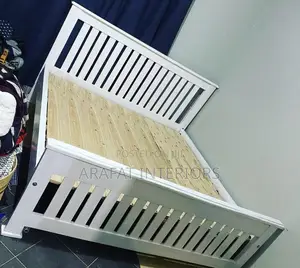 White Wooden Platform Bed Frame in Great Condition.