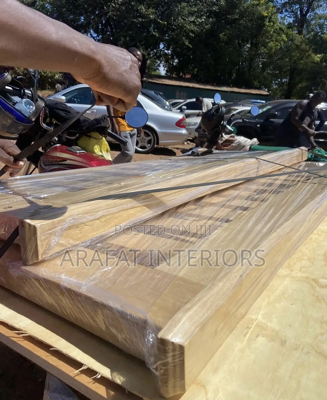 Natural Light Wood Double/Queen Bed Frame - Traditional Style