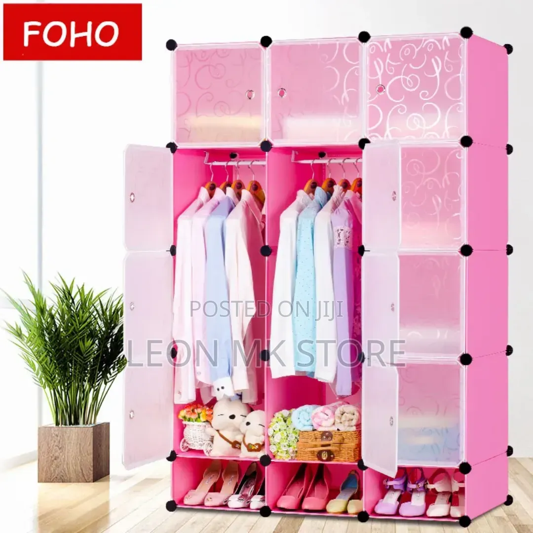 Pink and White Storage Closets