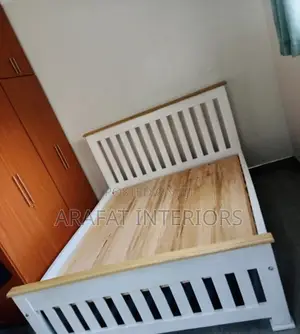 Beautiful Two-Tone Wooden Bed Frame in Excellent Condition.