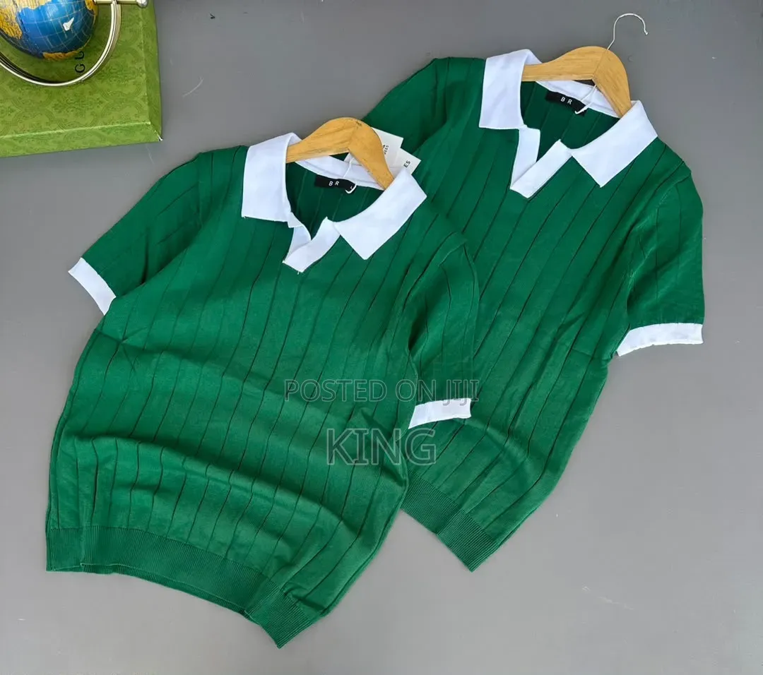Sleeve Trim Design Knitted Shirts