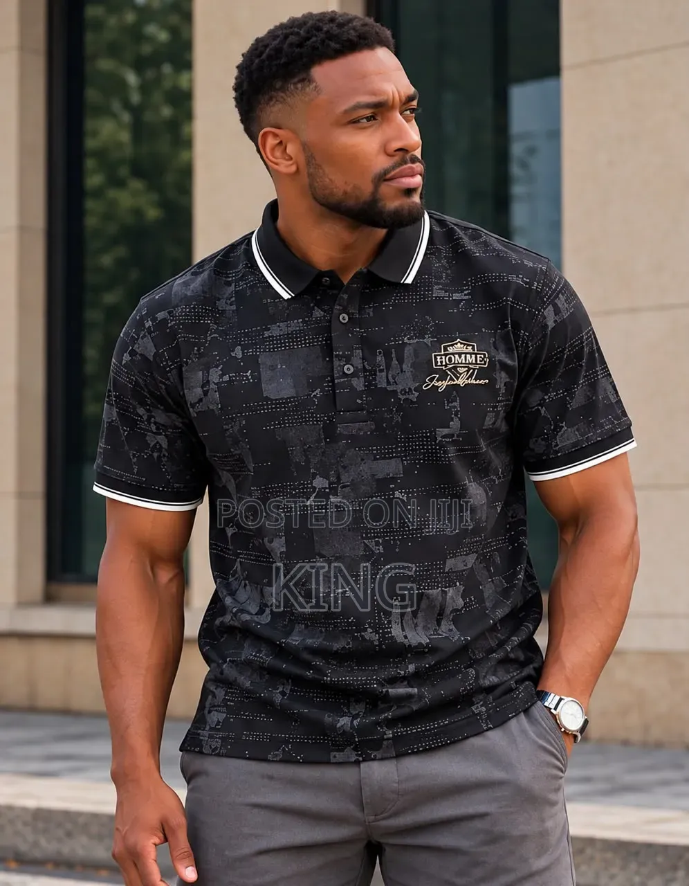 Men's Short-Sleeve Printed Polo Shirts