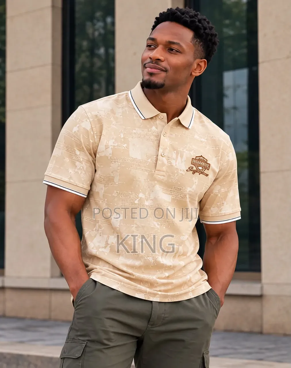 Men's Short-Sleeve Printed Polo Shirts