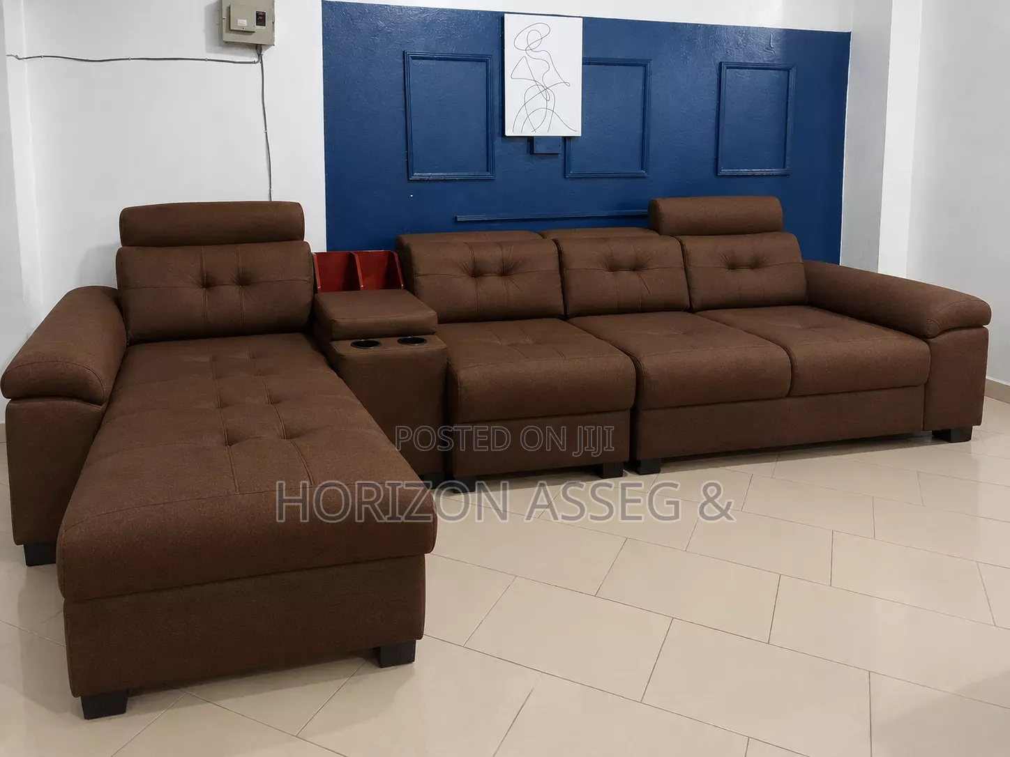 L-Shape Shape 5 Seater Leather Sofa