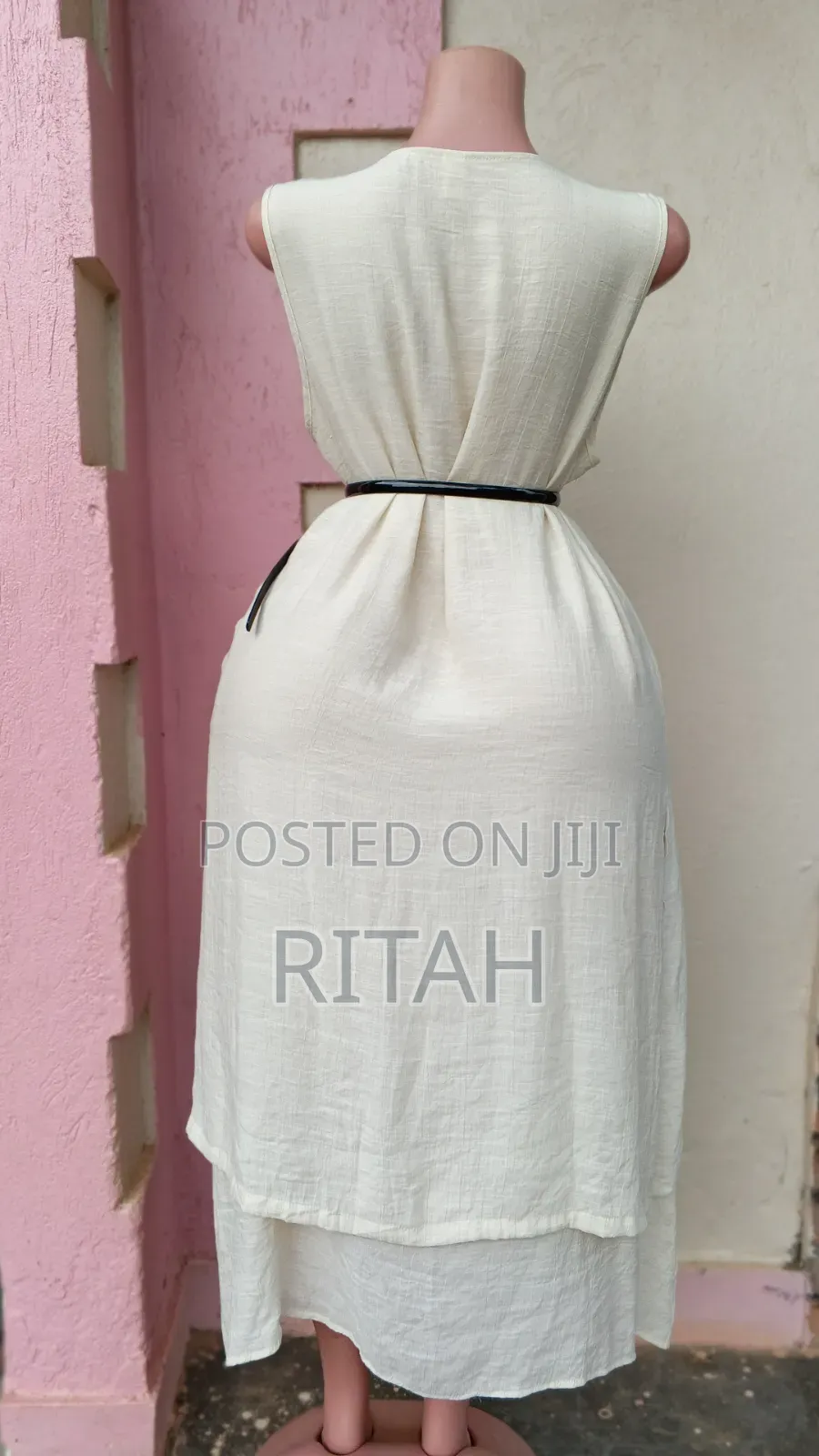 Elegant White Sleeveless Midi Dress