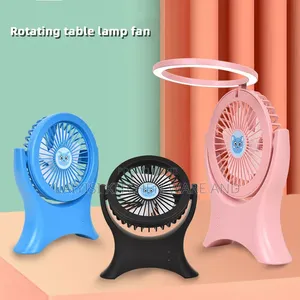 3-in-1 Desk Fan With LED Lamp Foldable Rechargeable for Home or Office