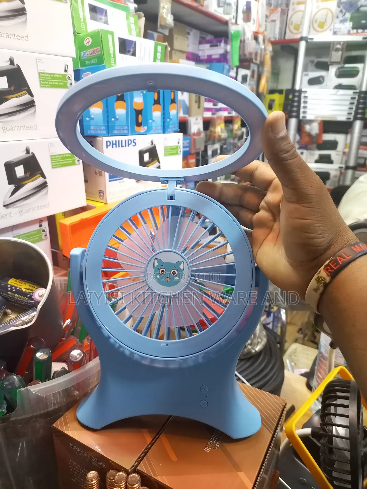 3-in-1 Desk Fan With LED Lamp Foldable Rechargeable for Home or Office