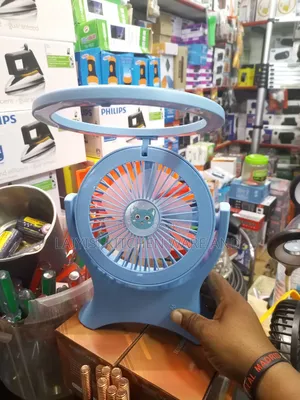 3-in-1 Desk Fan With LED Lamp Foldable Rechargeable for Home or Office