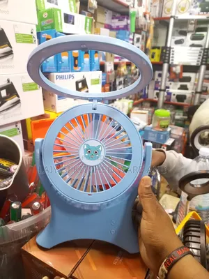 3-in-1 Desk Fan With LED Lamp Foldable Rechargeable for Home or Office
