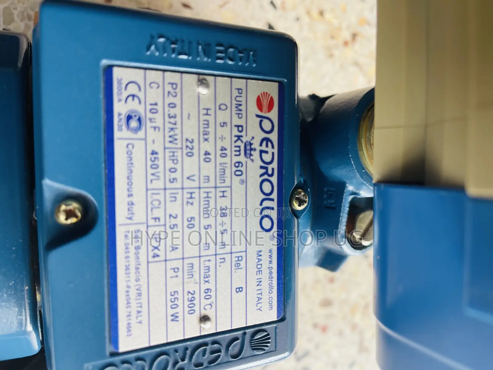 Pedrollo Sacker Water Pump,H-M 40,model PKM 60,
