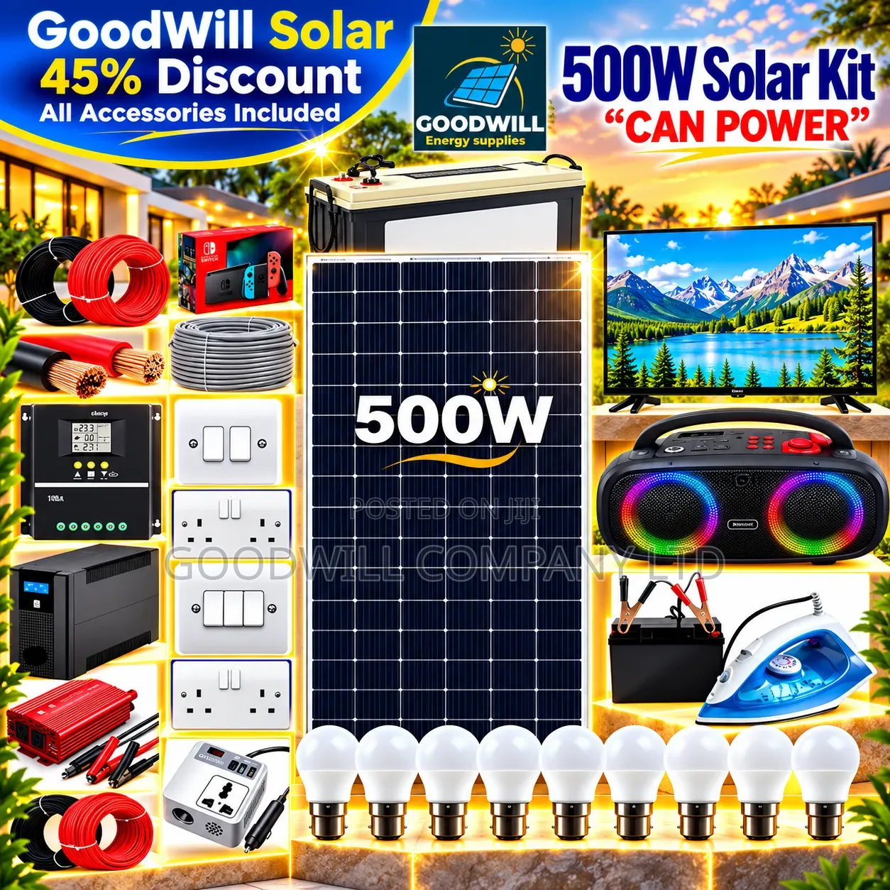 500w Clean Energy Solar System Full It