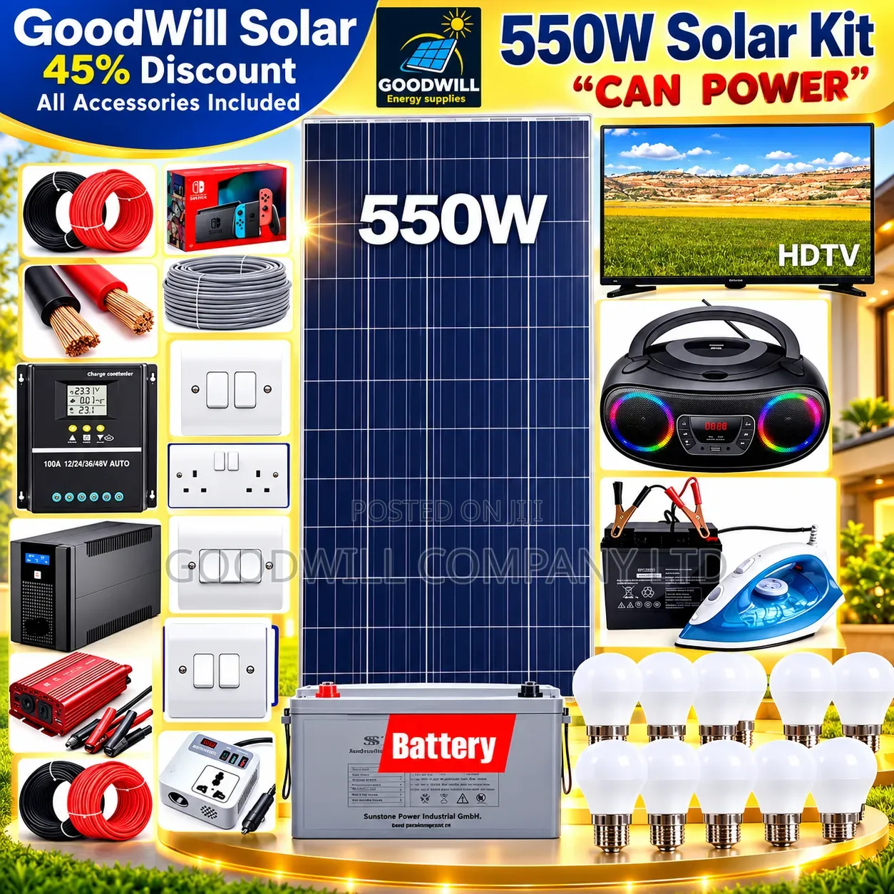 550w Clean Energy Solar System Full Kit