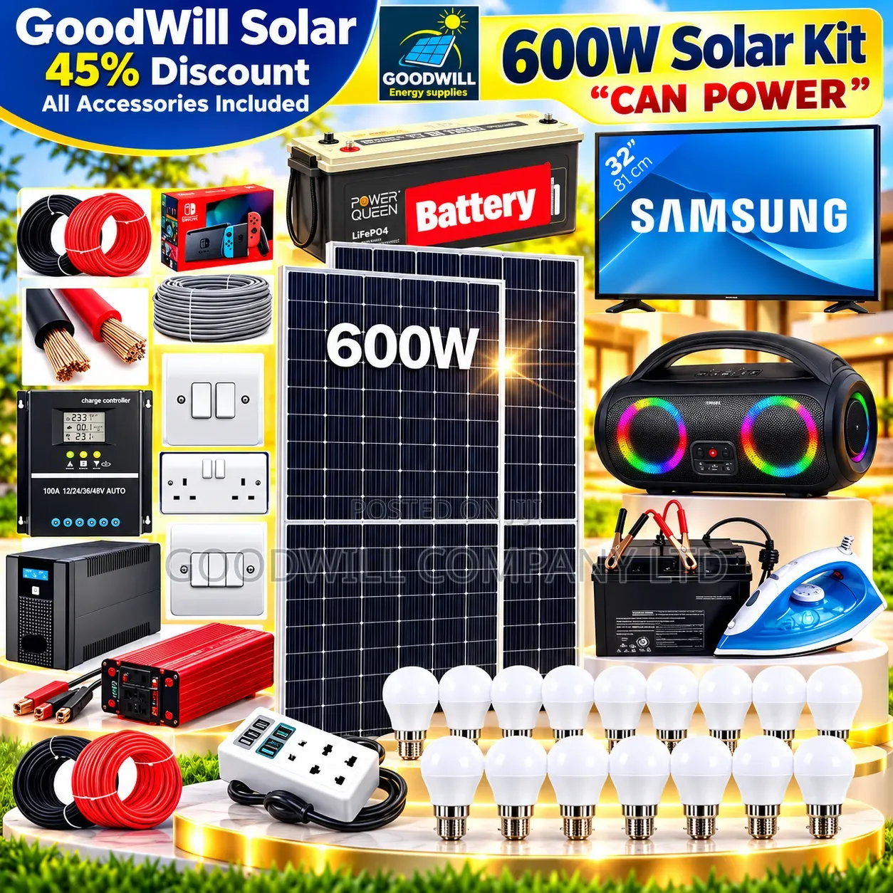 600w Clean Energy Solar System Full Kit