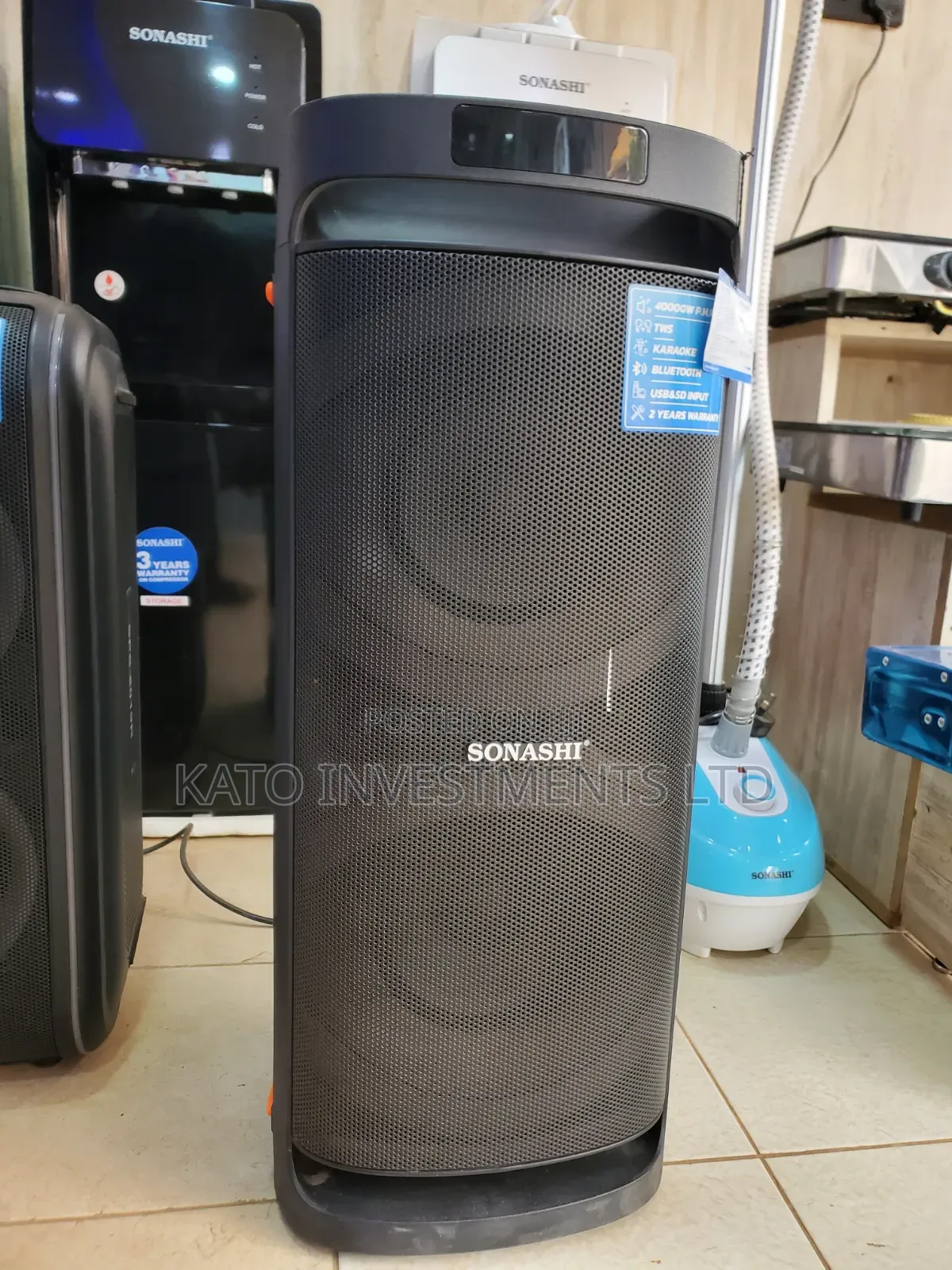 Sonashi SPS-8020R Dual 6.5-Inch Rechargeable Bluetooth Speaker.