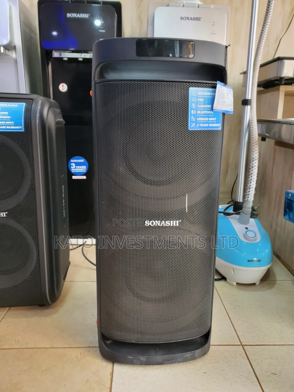 Sonashi SPS-8020R Dual 6.5-Inch Rechargeable Bluetooth Speaker.