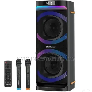 Sonashi SPS-8020R Dual 6.5-Inch Rechargeable Bluetooth Speaker.