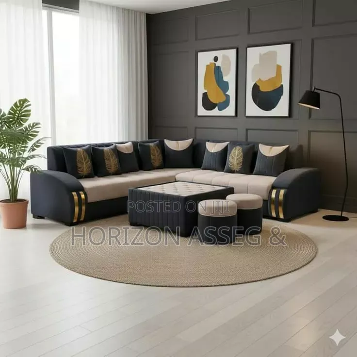 Simple L-Shape High Density Fabric Sofa