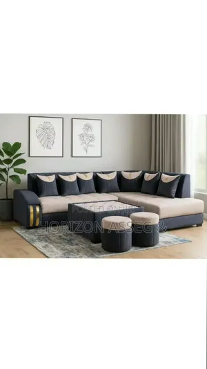 Simple L-Shape High Density Fabric Sofa