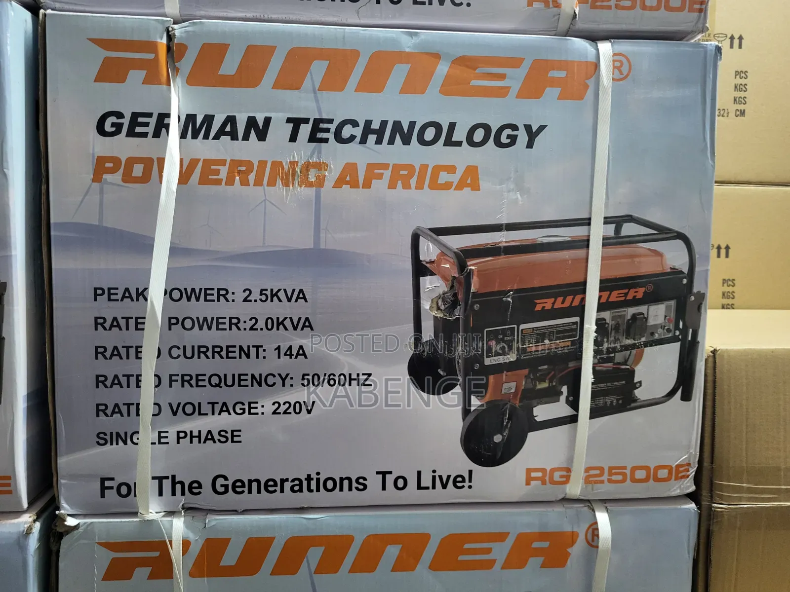 RUNNER RG-2500E 2.5kVA Portable Electric Start Gasoline Generator